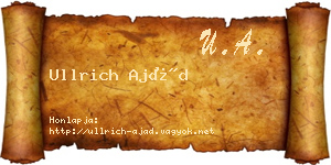 Ullrich Ajád névjegykártya